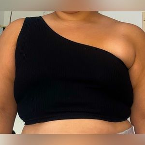 Black, one shoulder little top